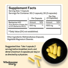 Bottle close-up shows 97% standardized Berberine HCl purity.