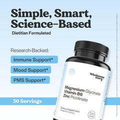 Wholesome Story magnesium glycinate capsules promote calm and steady energy