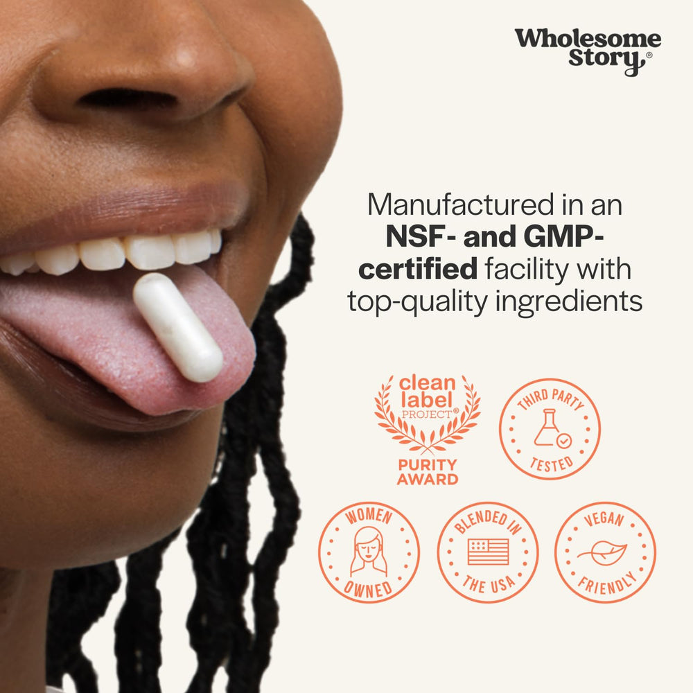 Wholesome Story Myo-Inositol dosage information on the bottle.