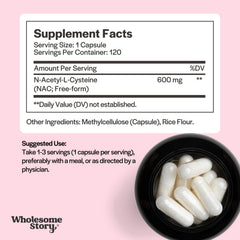 Wholesome Story NAC capsules close-up for easy daily use