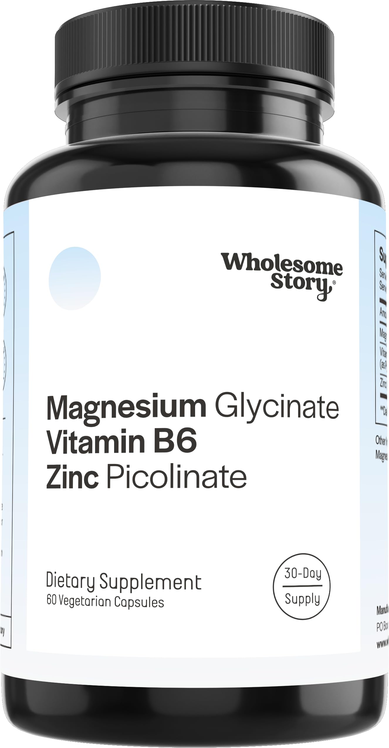 Wholesome Story zinc picolinate bottle for daily immune and mood support