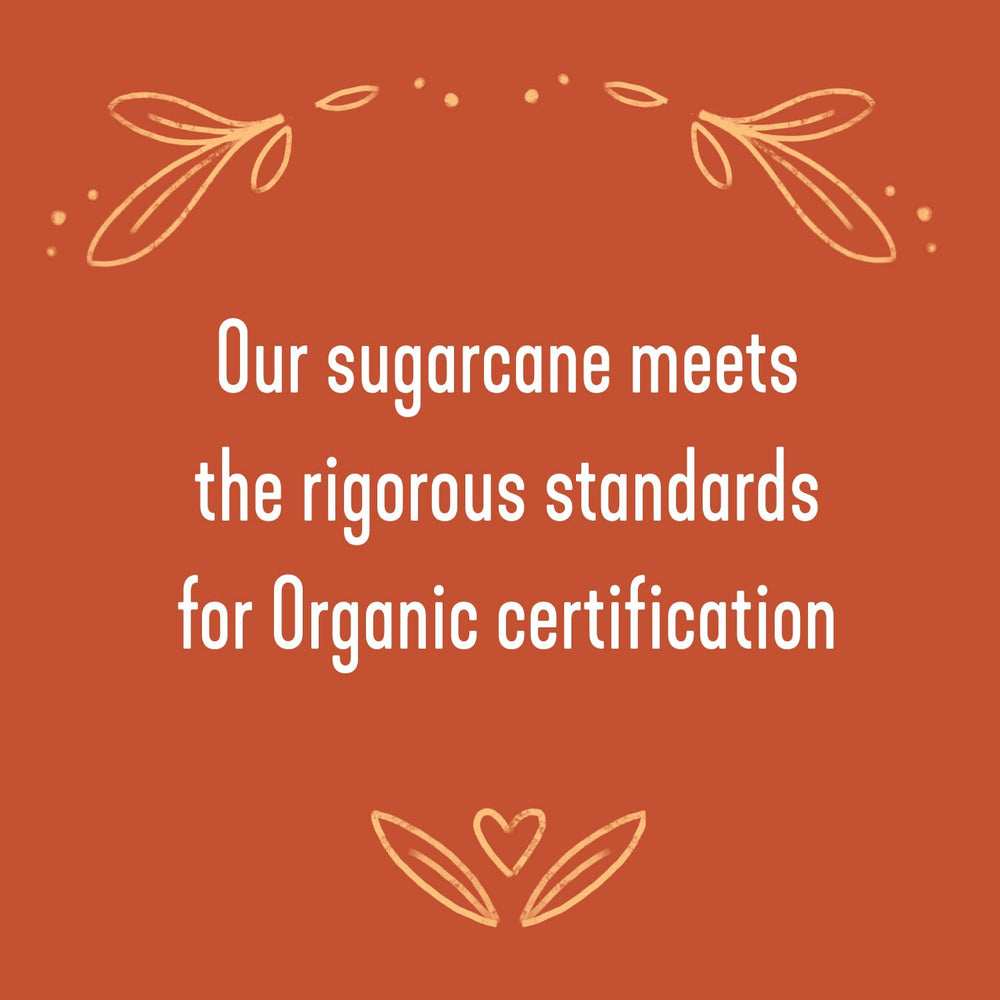 Wholesome Sucanat Panela fair trade badge signals ethical farming practices.