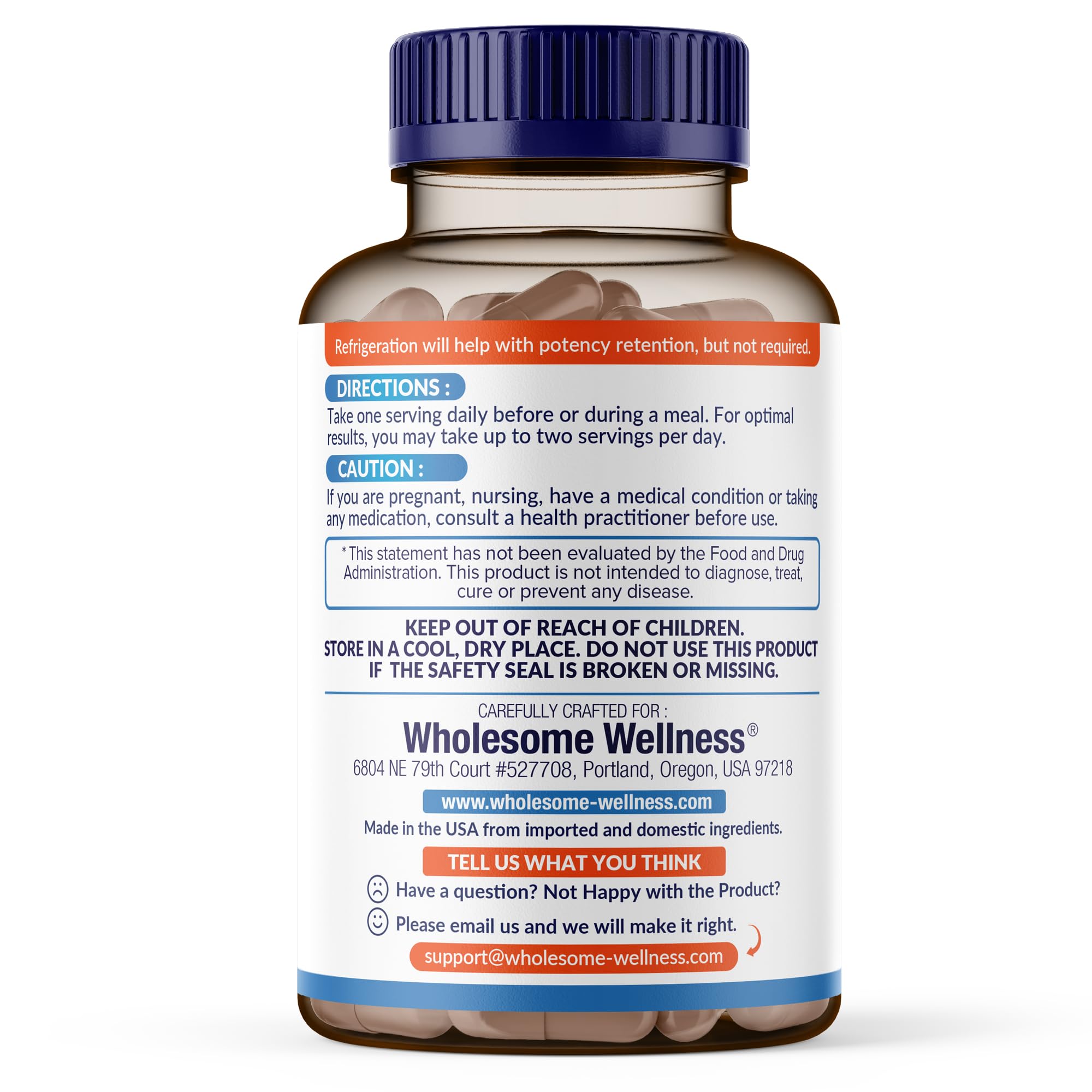 Wholesome Wellness bottle ready for a daily probiotic routine