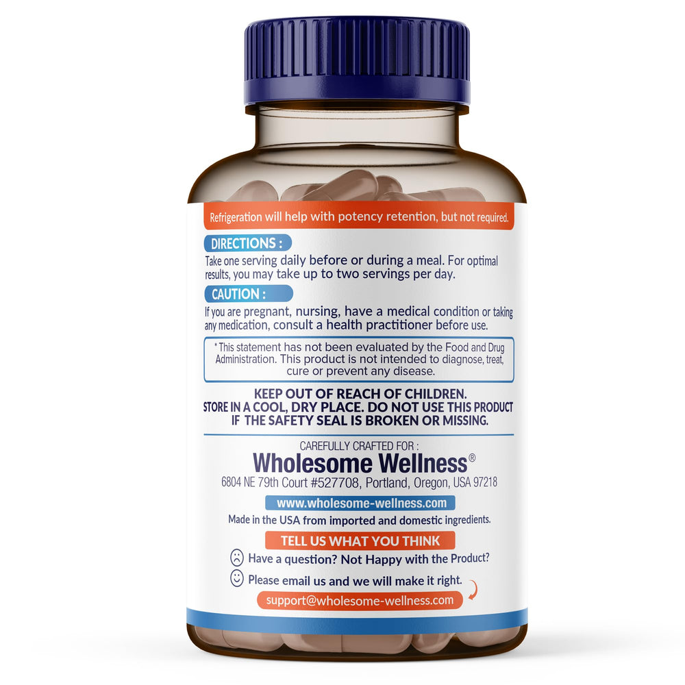 Wholesome Wellness bottle ready for a daily probiotic routine