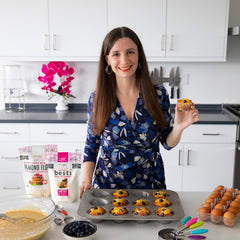 Wholesome Yum Besti baking scene with cookies ready to bake.