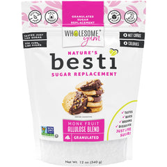 Wholesome Yum Besti bottle pour showing smooth empty stream for easy measuring.