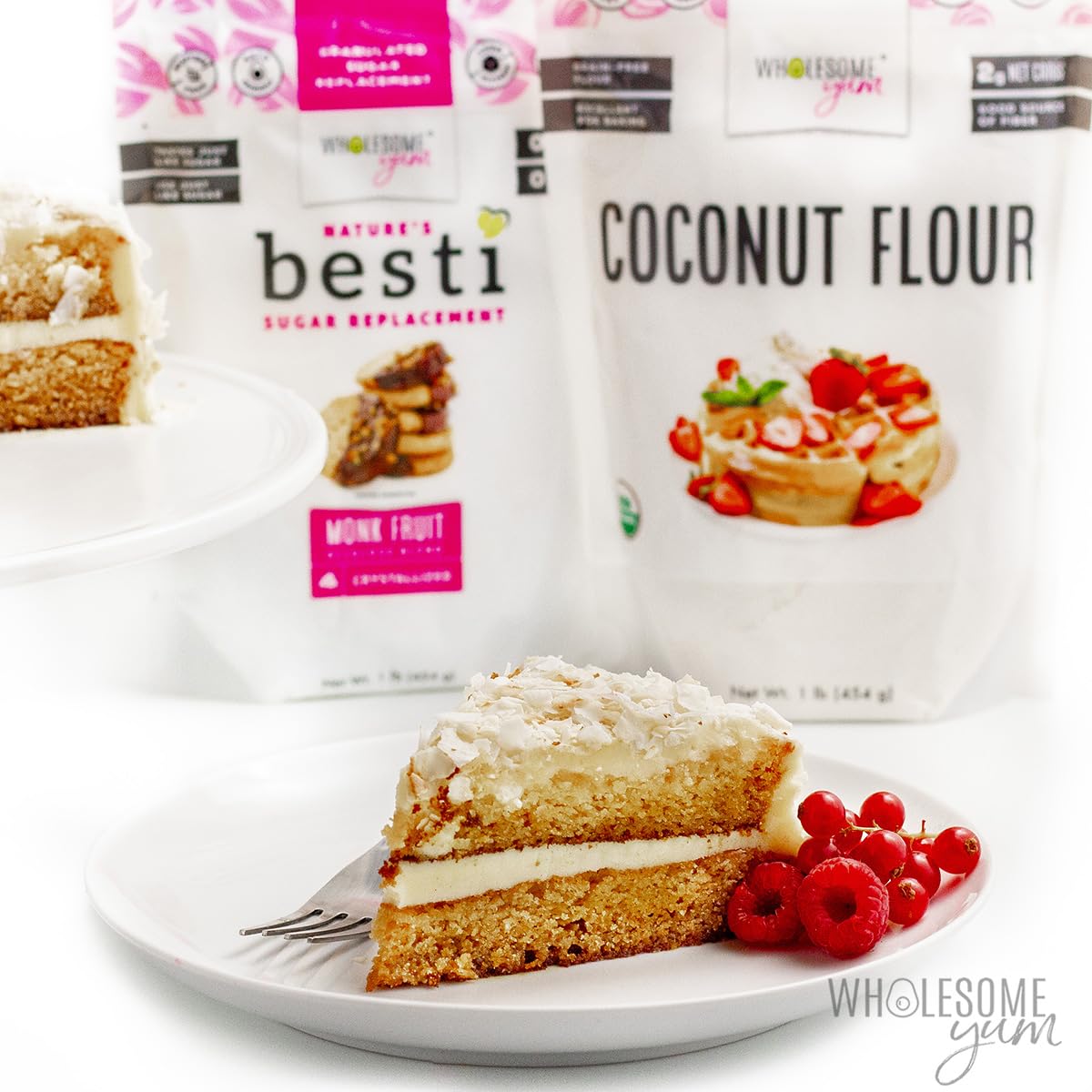 Wholesome Yum Coconut Flour shown in a paleo-friendly baking setup.