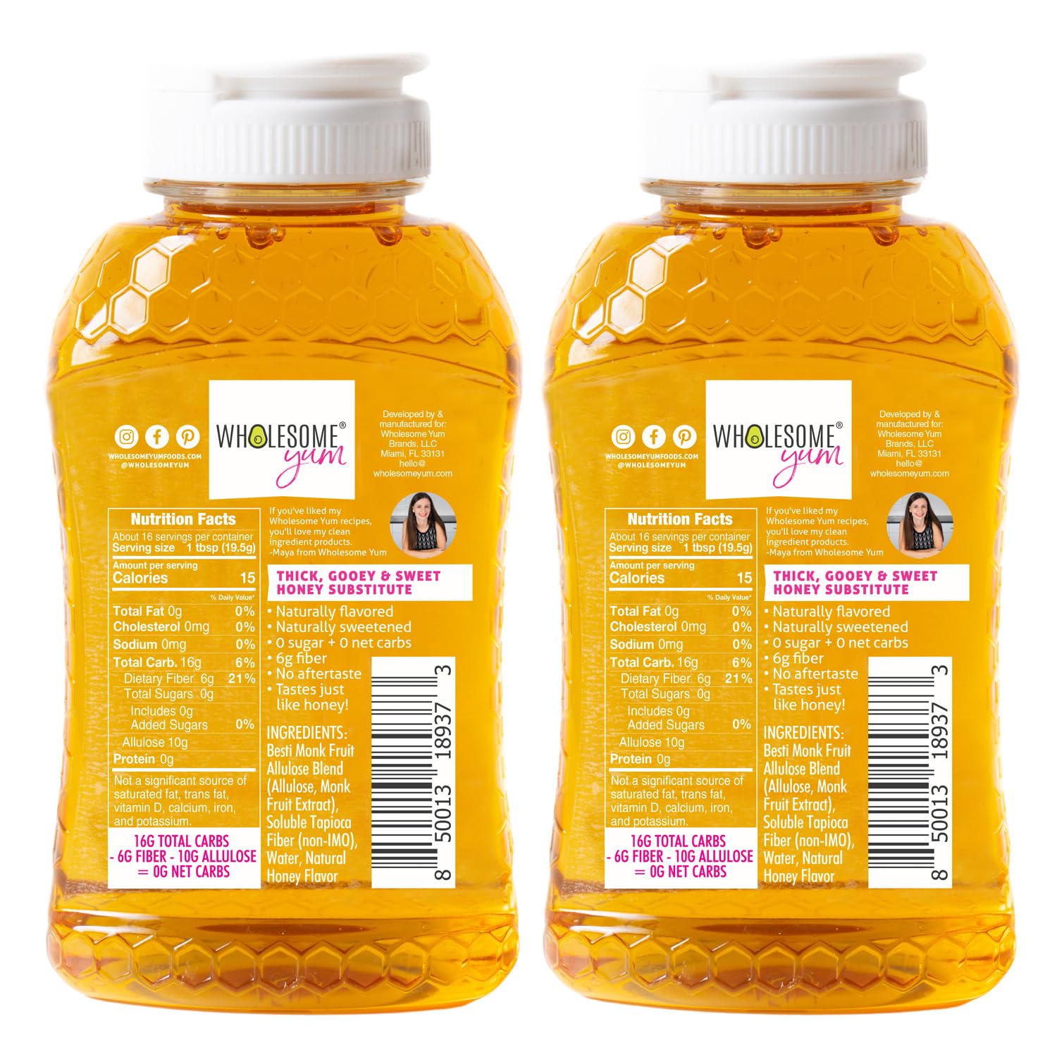 Wholesome Yum Zero Sugar Honey Substitute tea-stir illustrates keto-friendly sweetness with zero net carbs