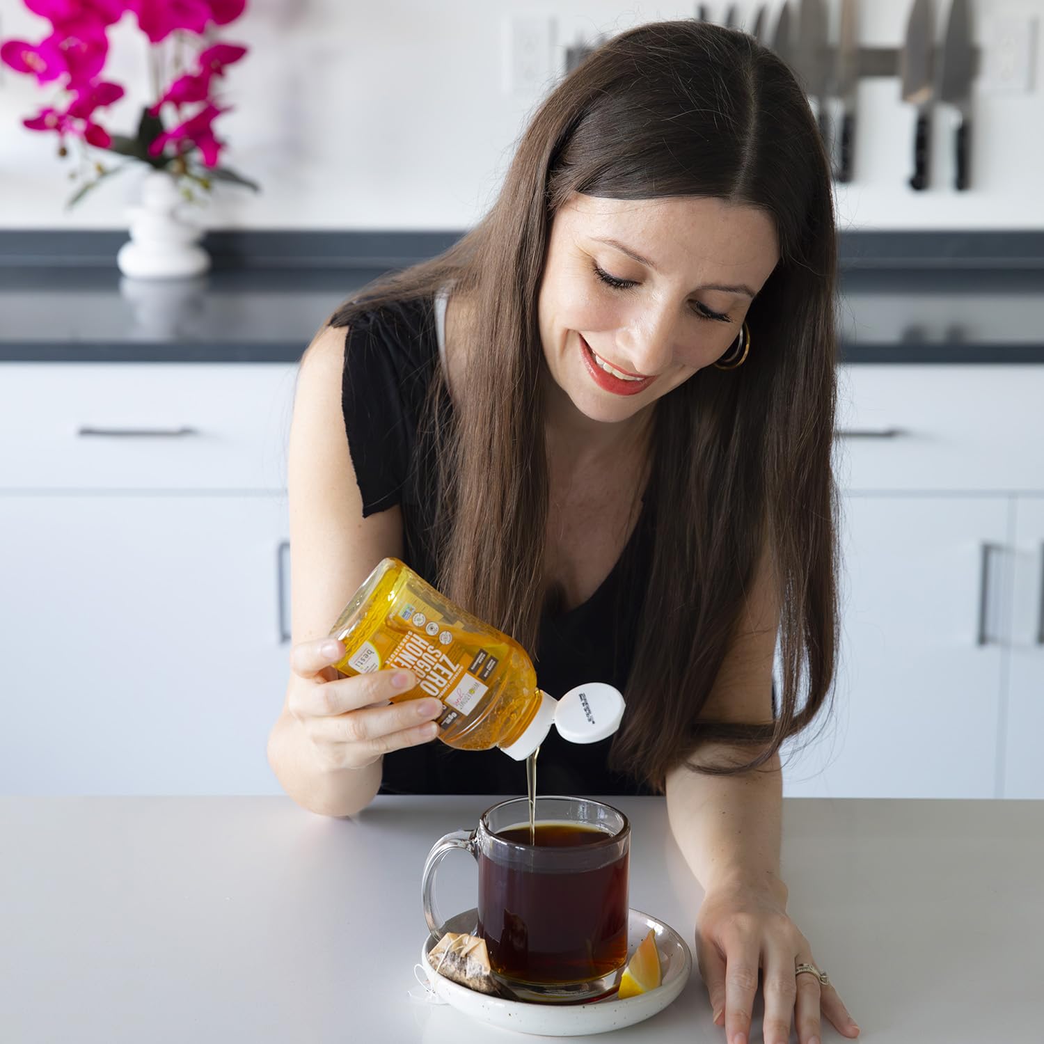 Wholesome Yum Zero Sugar Honey Substitute yogurt drizzle for a naturally sweet topping