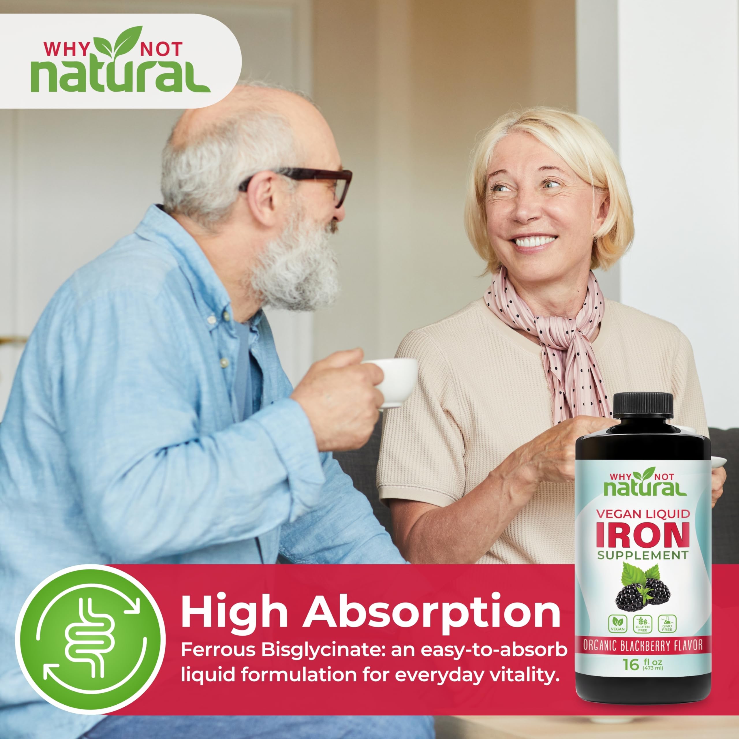 Why Not Natural liquid iron dispensing shows measured dosing for consistent daily use.