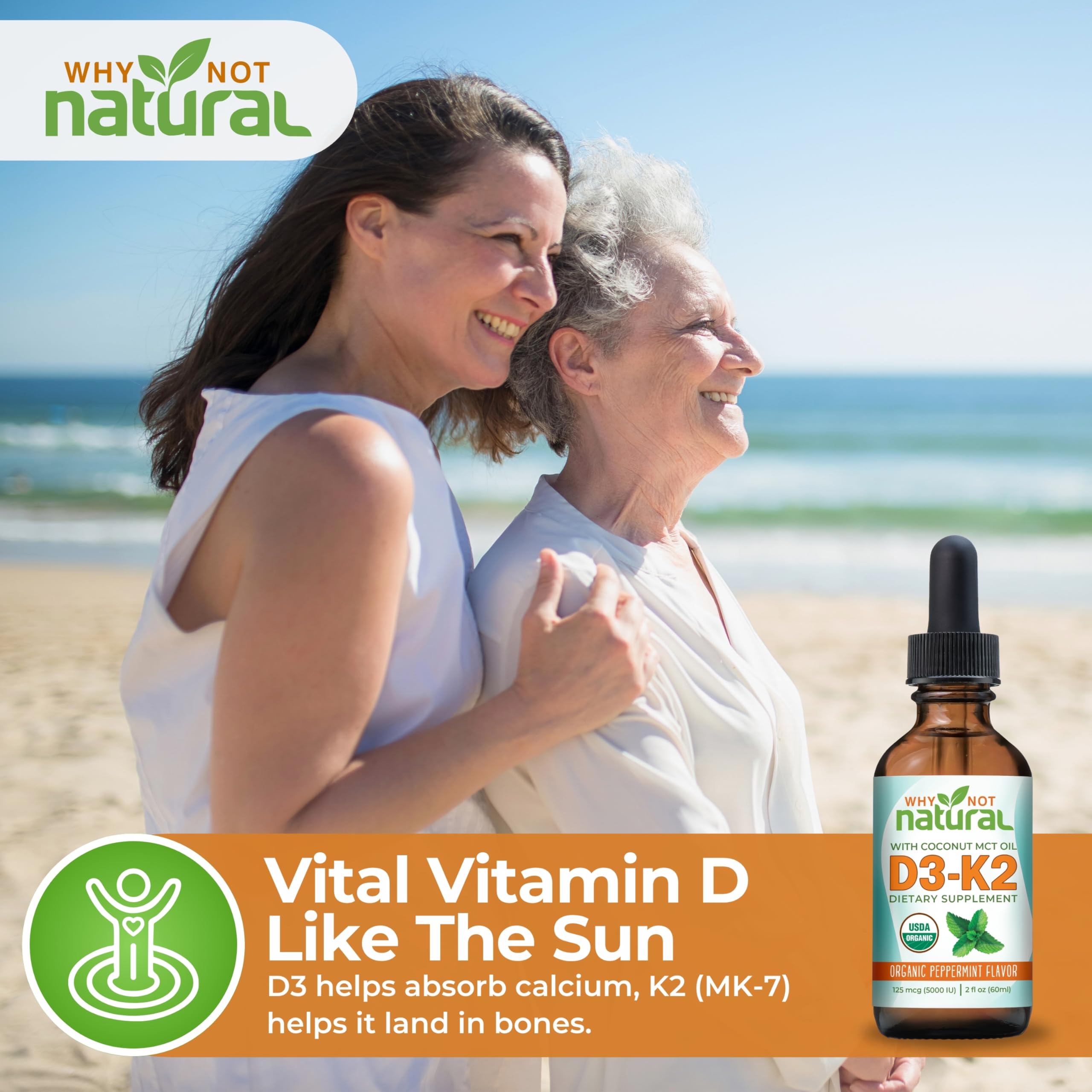 Bottle of D3 K2 liquid drops with MCT oil emphasizing fat-based absorption