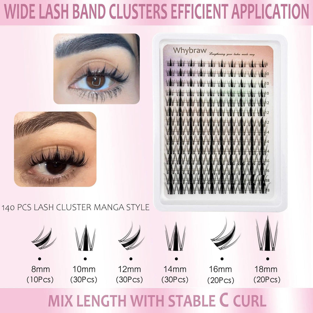 Whybraw anime lash clusters with a spiky outer corner for drama