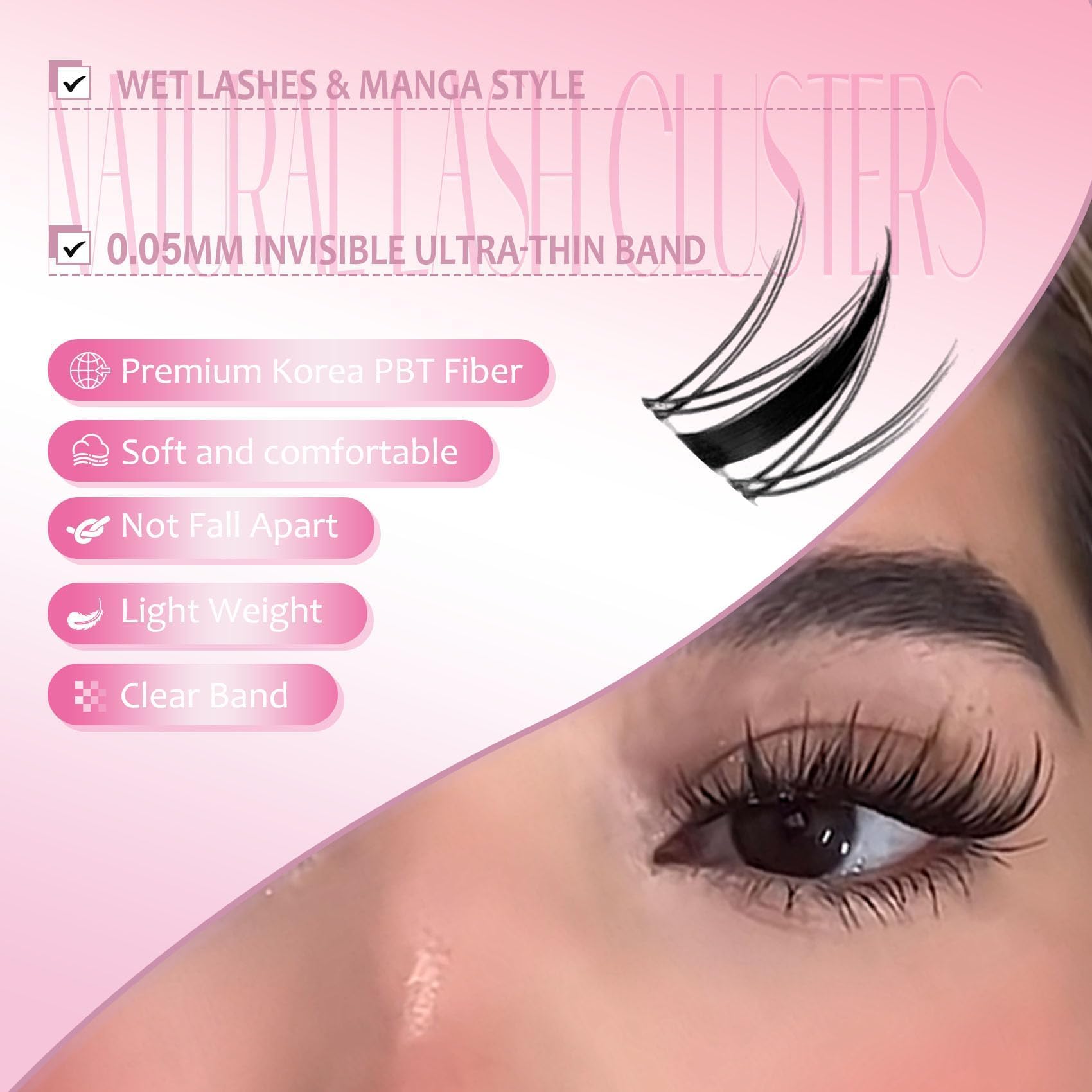 Whybraw manga lash clusters create dense lower lashes for emphasis