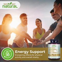 Why Not Natural organic label on the bottle signals organic sourcing and purity.