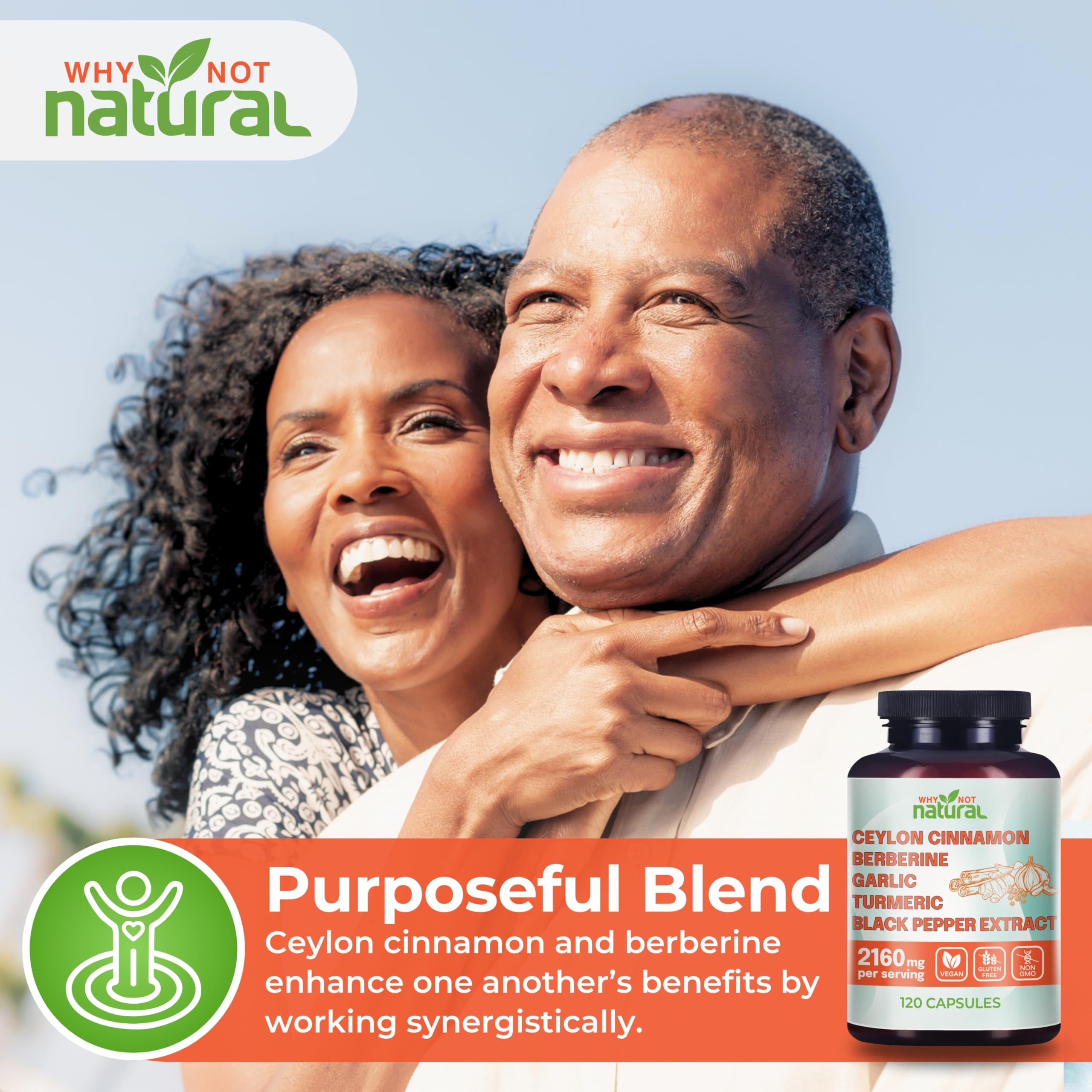 Why Not Natural turmeric with black pepper extract bottle close-up shows enhanced absorption