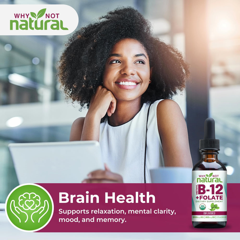 Why Not Natural label shows vegan sublingual formula for daily energy support.
