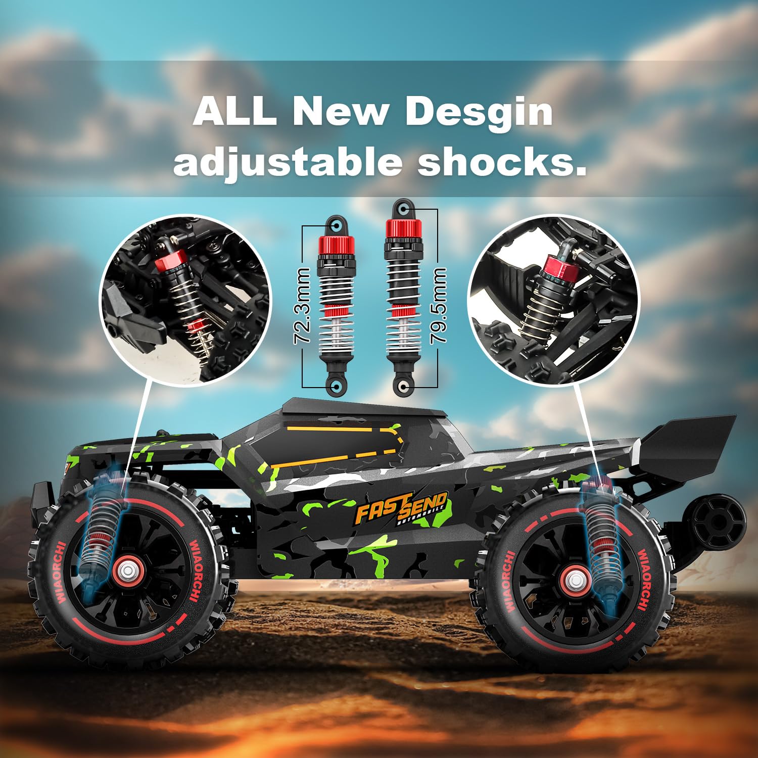 WIAORCHI brushless motor with heatsink delivers high torque for fast acceleration