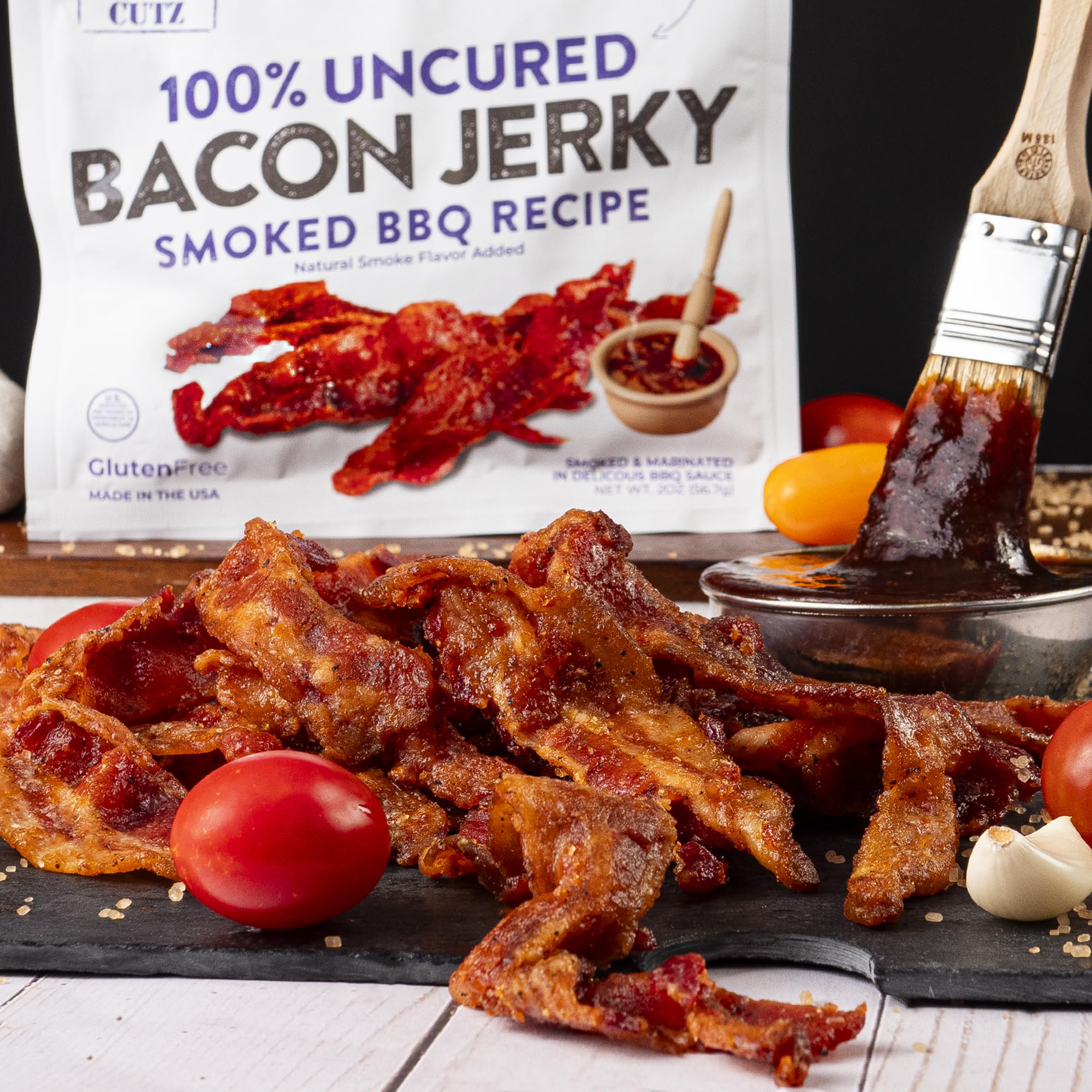Wicked Cutz Old Fashioned Maple bacon jerky, sweet-savory balance.