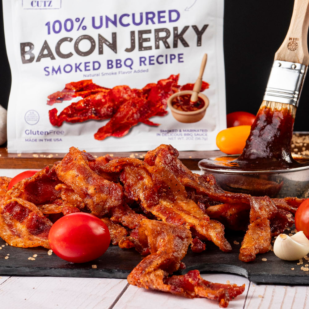 Wicked Cutz Old Fashioned Maple bacon jerky, sweet-savory balance.
