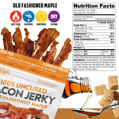 Wicked Cutz bacon jerky Sriracha flavor with bold kick.