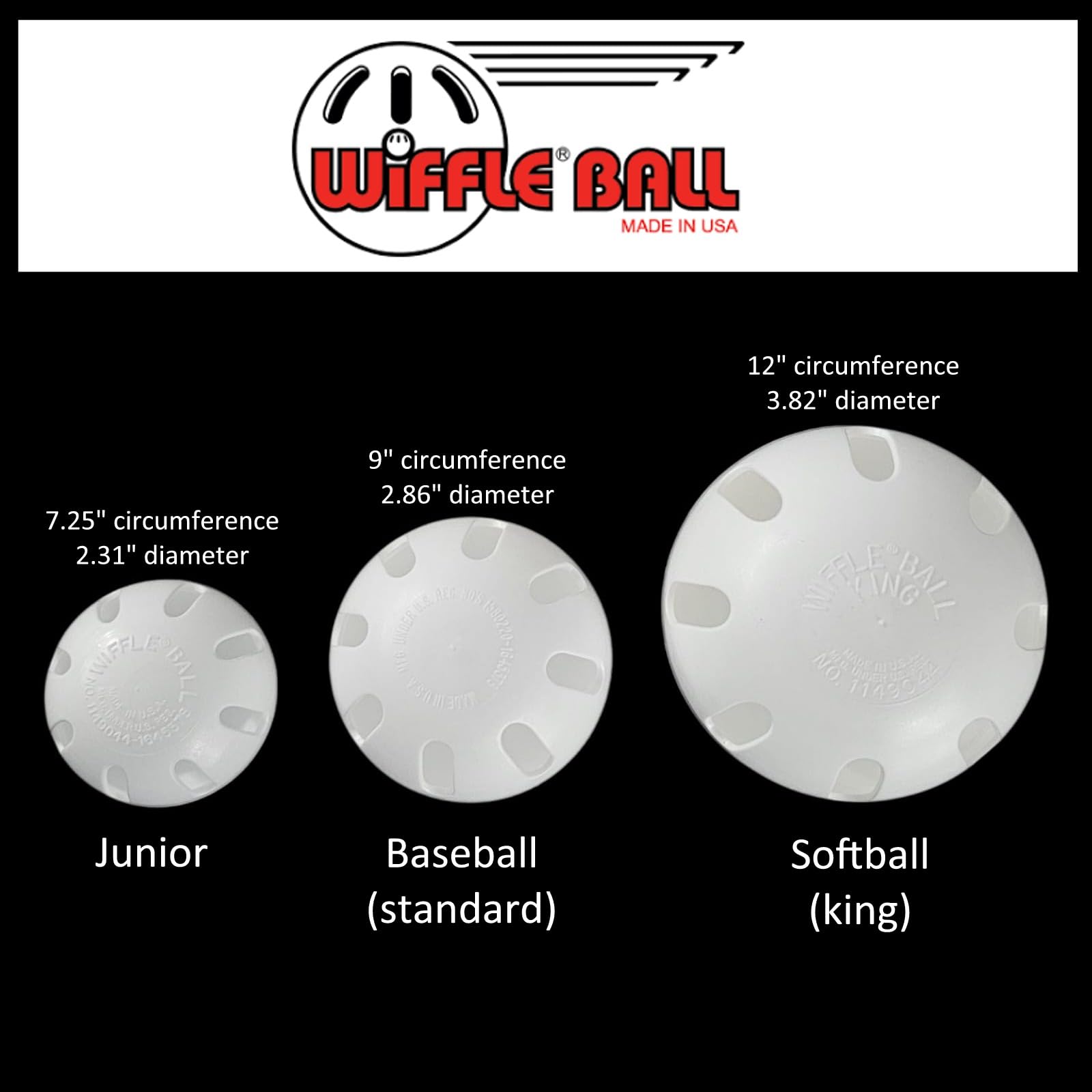 WIFFLE original ball 3-pack in poly bag for easy storage and quick setup