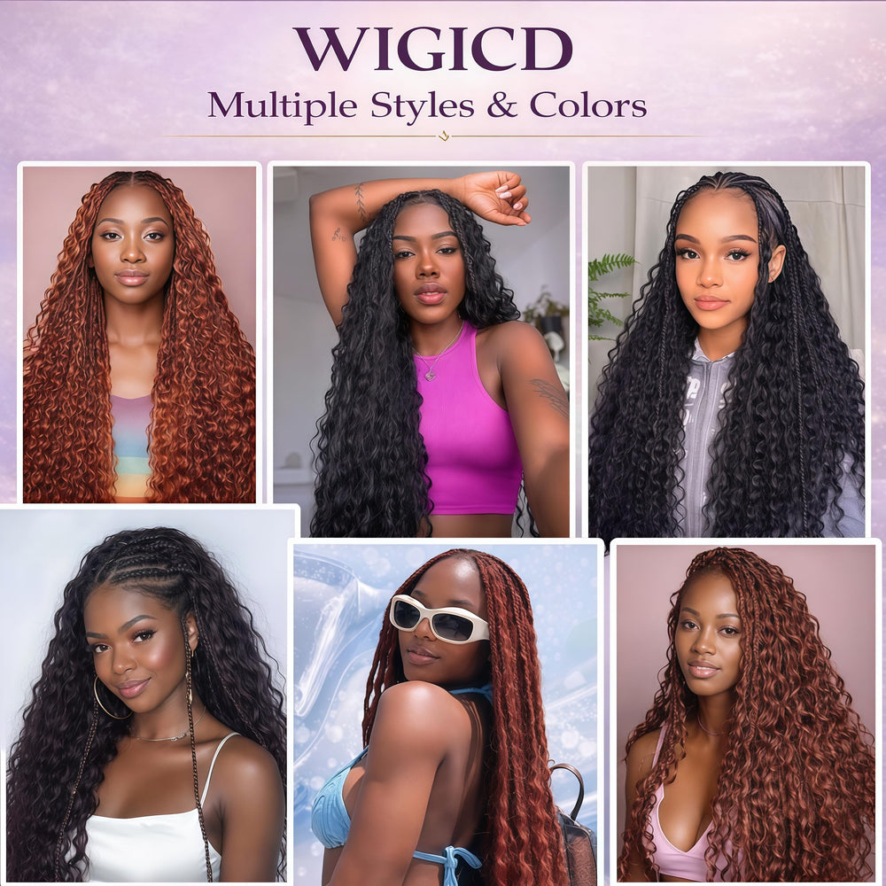 WIGICD full-bodied 20in boho braids bulk hair for added fullness.