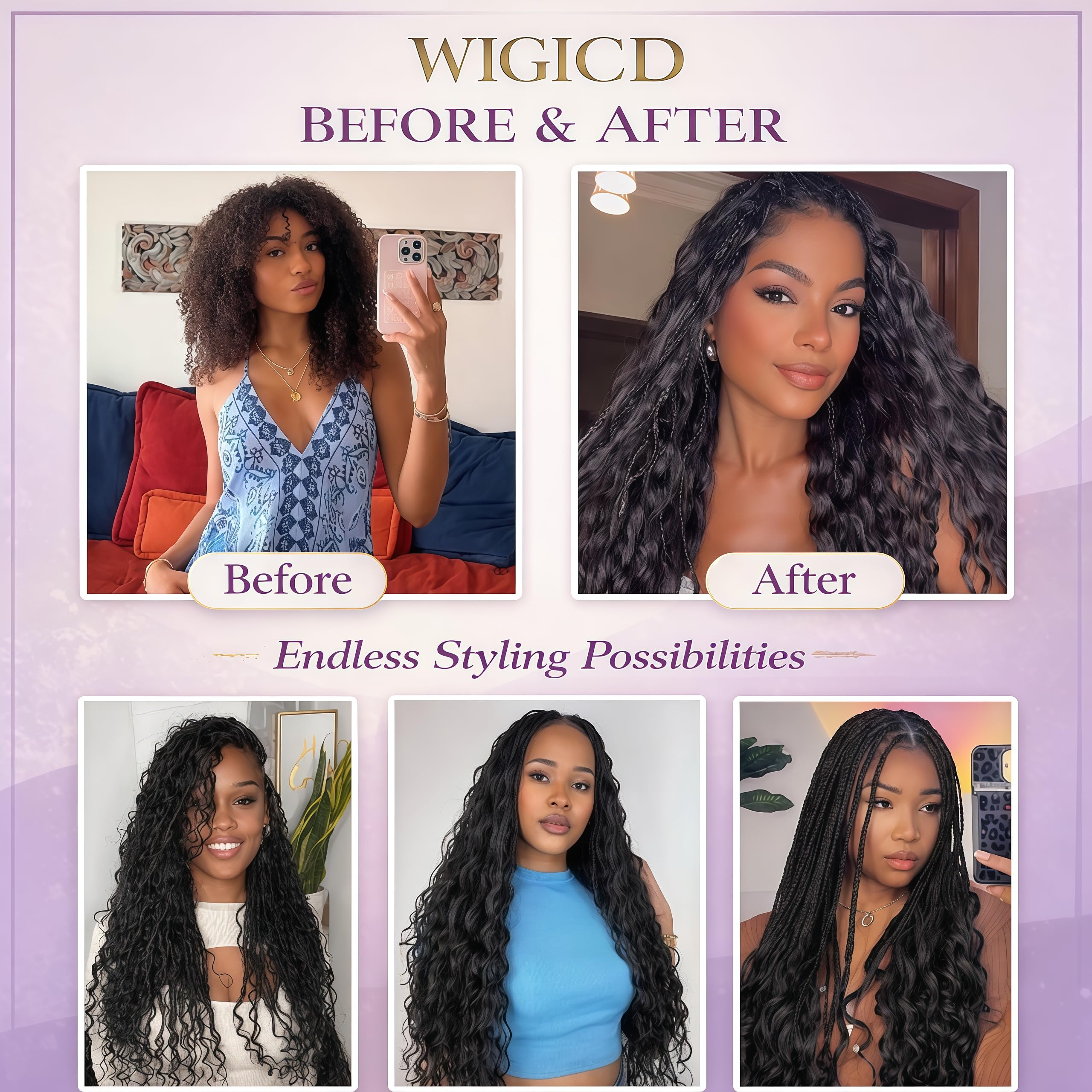WIGICD knotless boho braids 20in volume-ready for thicker looks.