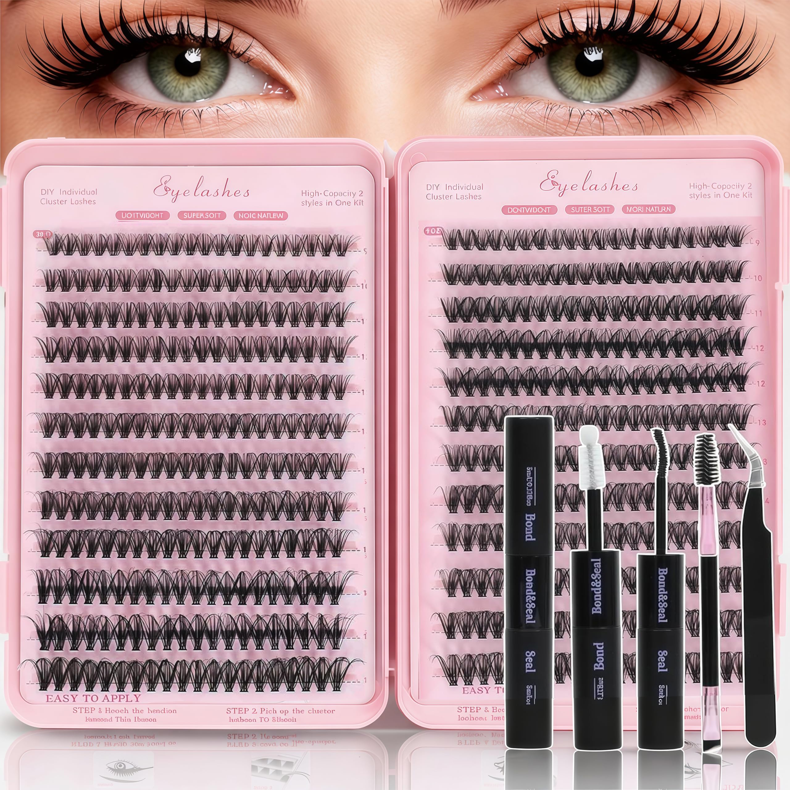 WIGICD lash clusters kit front view for easy at-home DIY lash application.