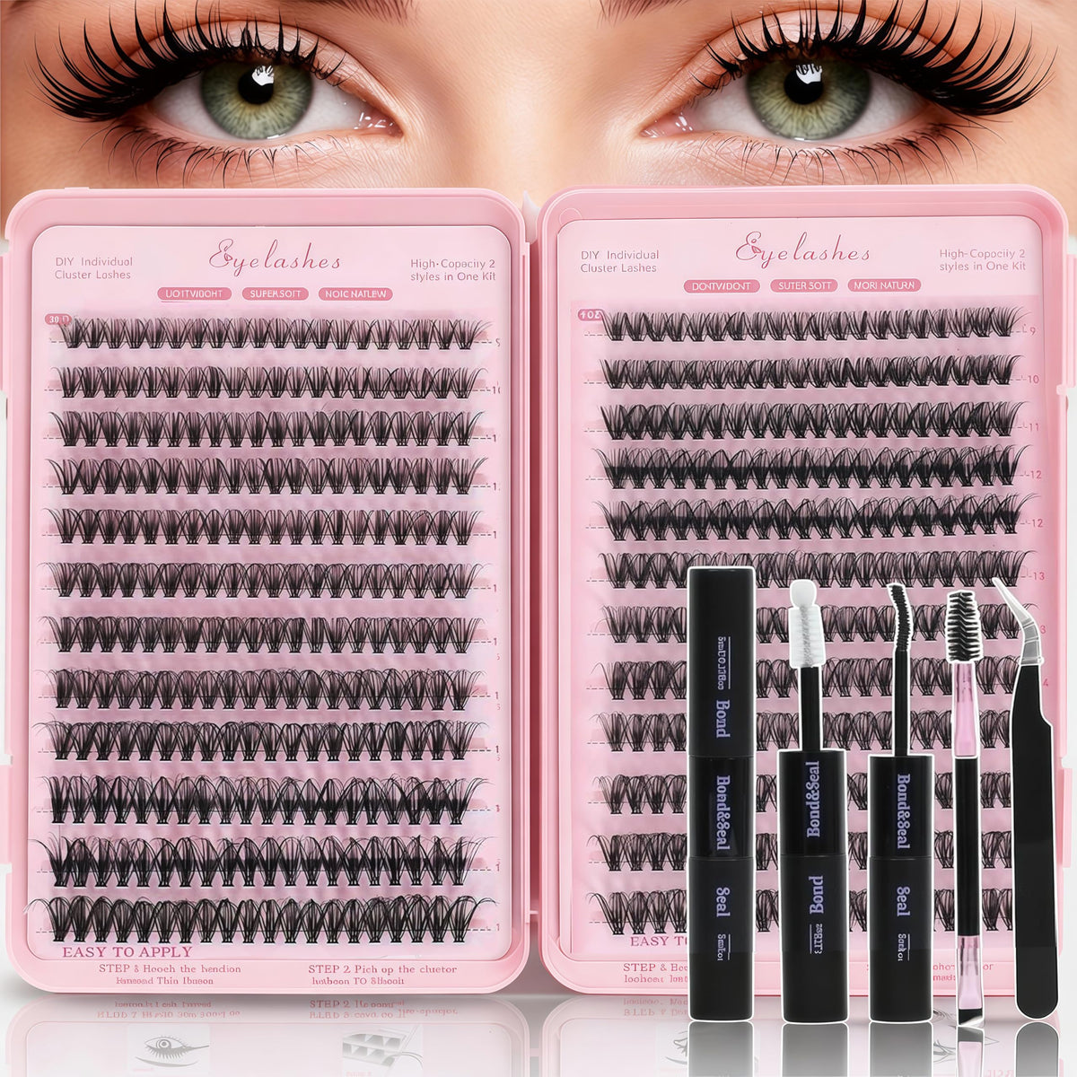 WIGICD lash clusters kit front view for easy at-home DIY lash application.