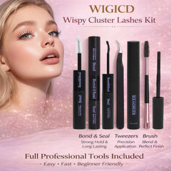 WIGICD lash clusters lengths 9-16mm for natural effects.