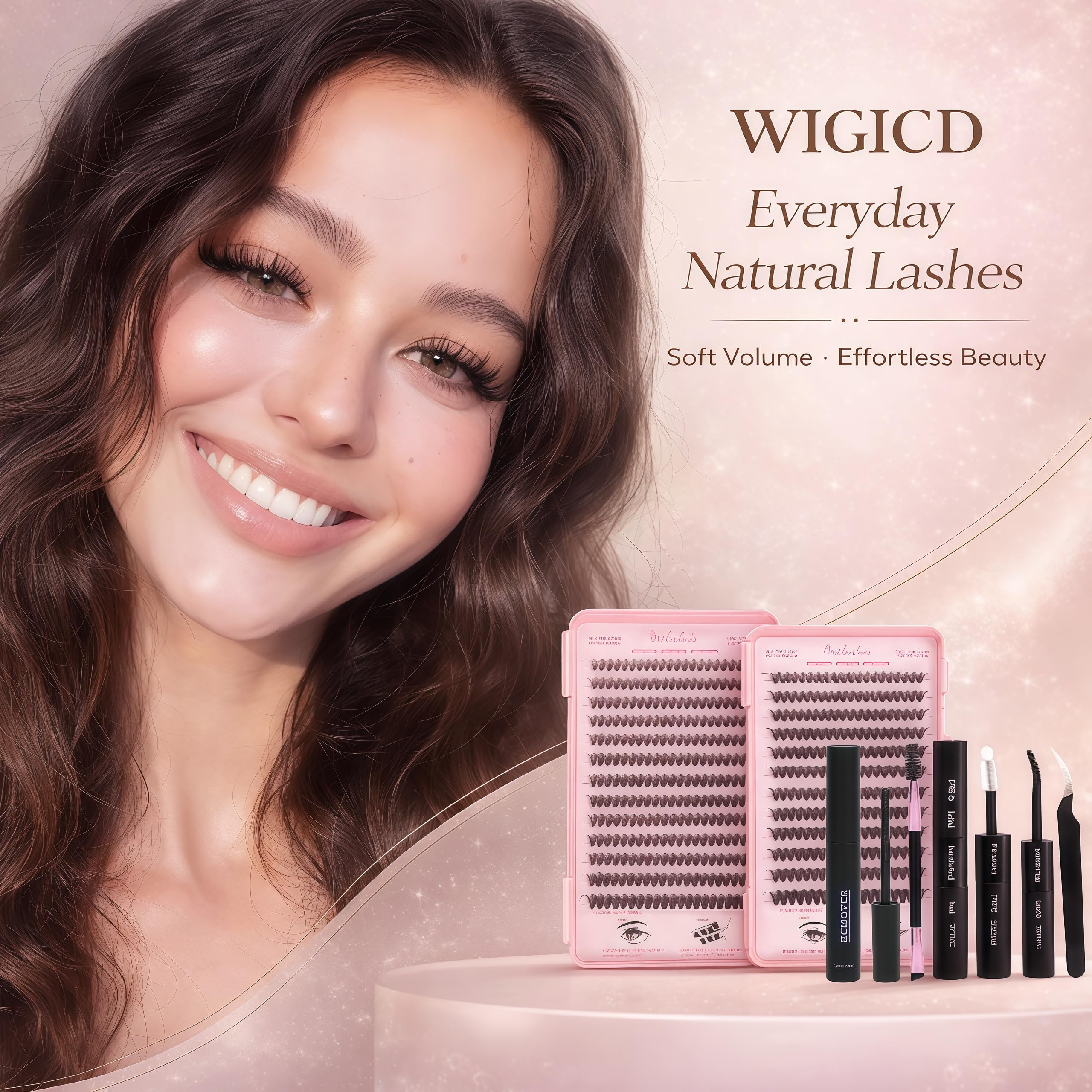 WIGICD lash clusters tweezers for precise placement.