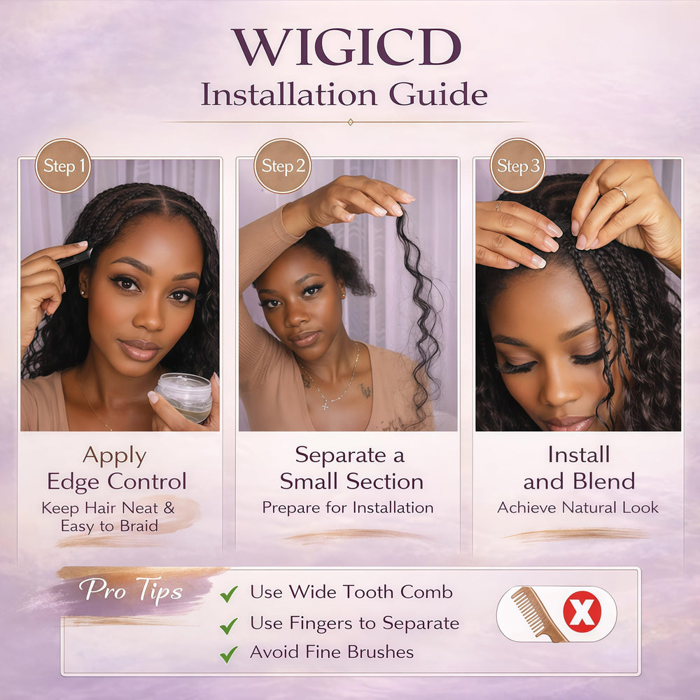 WIGICD no-weft 20in bulk braiding hair for seamless braids.