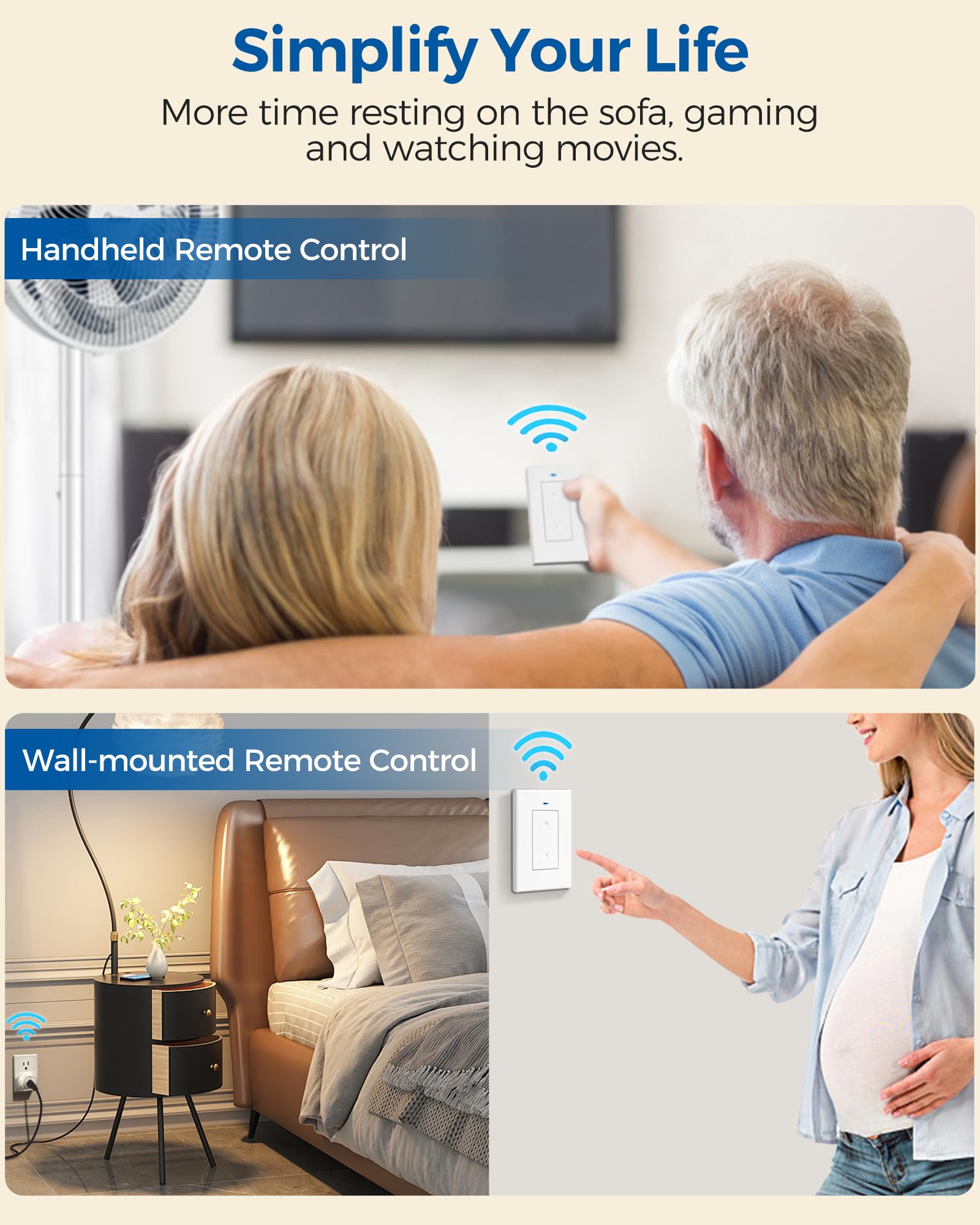 WILAWELS remote control outlet 100ft range works through walls.