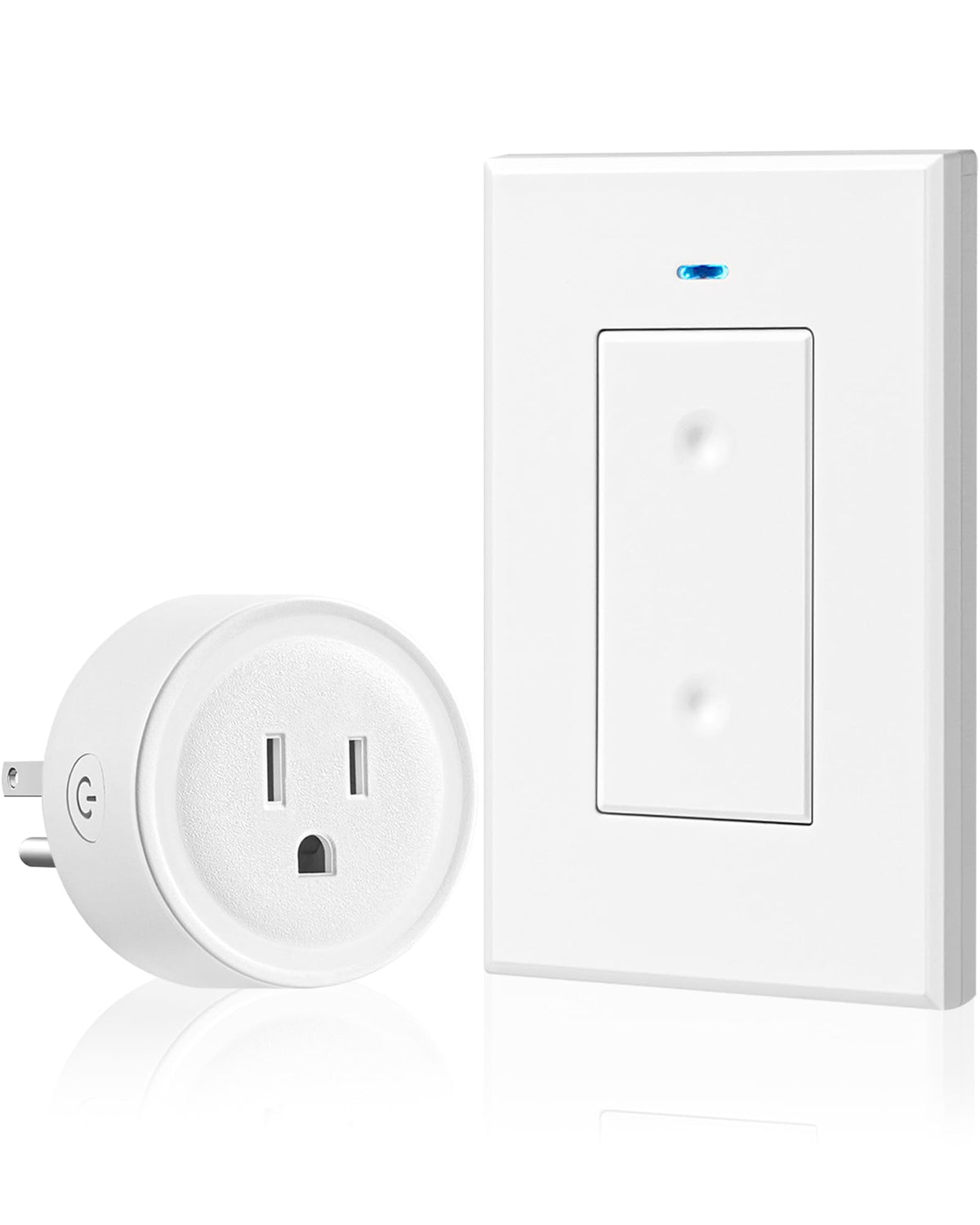 WILAWELS remote control outlet front view, compact single-outlet design for clutter-free placement.