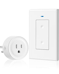WILAWELS remote control outlet front view, compact single-outlet design for clutter-free placement.