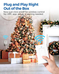WILAWELS remote control outlet wall mount demonstrates easy, space-saving placement.
