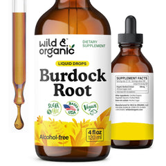 Wild & Organic Burdock Root Tincture bottle for daily antioxidant support