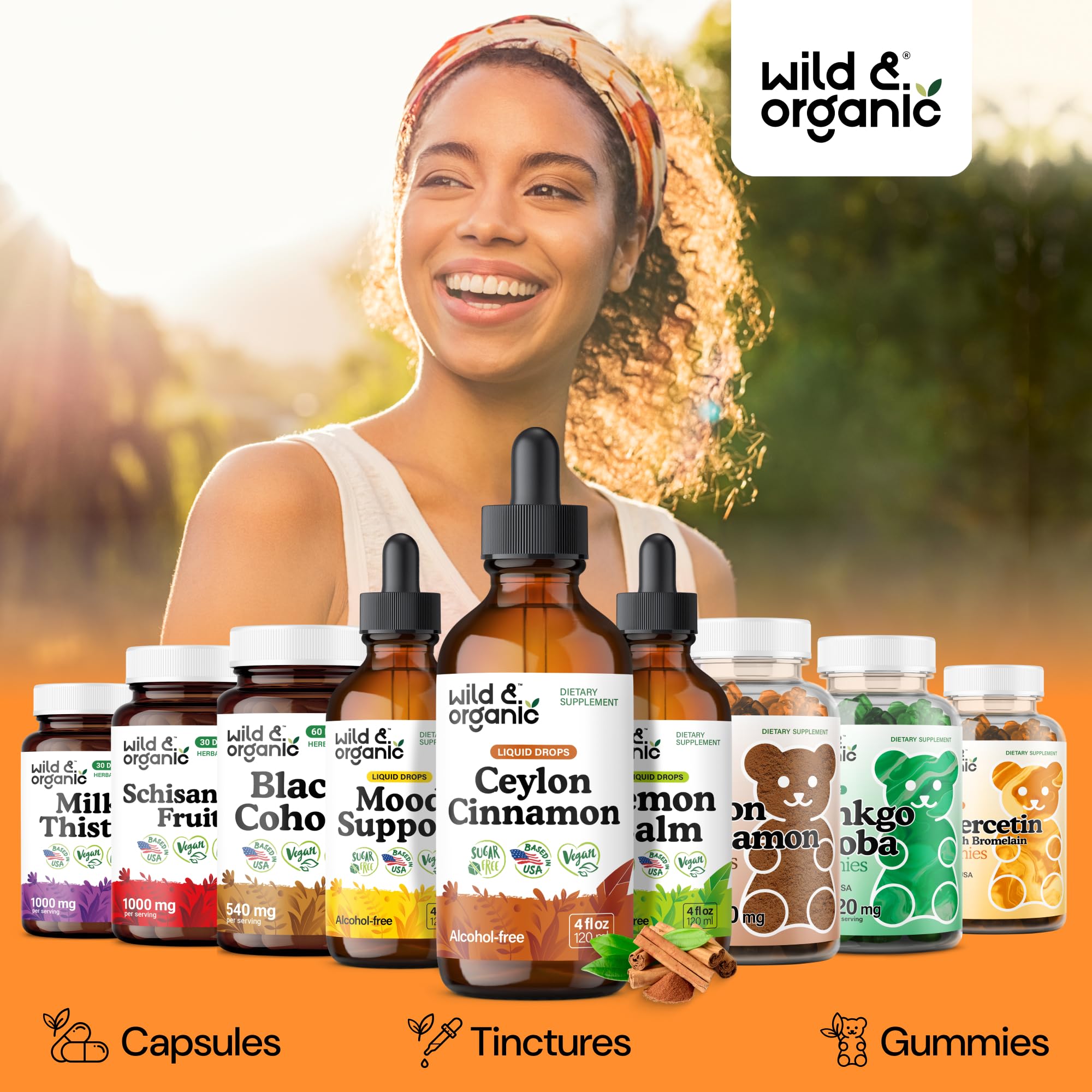 Amber liquid of Wild & Organic Cinnamon Drops ready to blend in beverages.