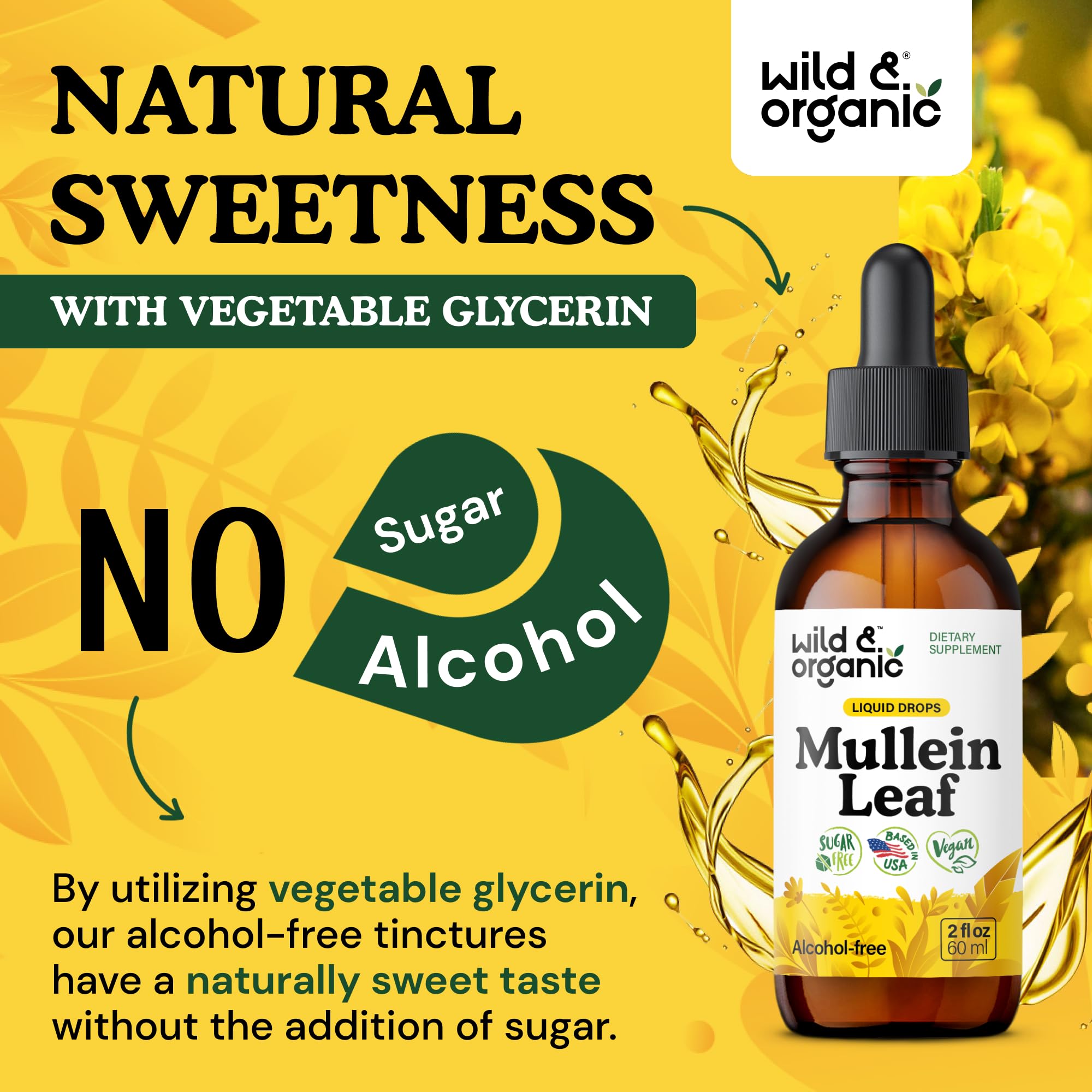 Glycerin-based base indicates alcohol-free tincture gentle on digestion