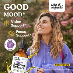 Wild & Organic saffron drops dropper ready for alcohol-free dosing