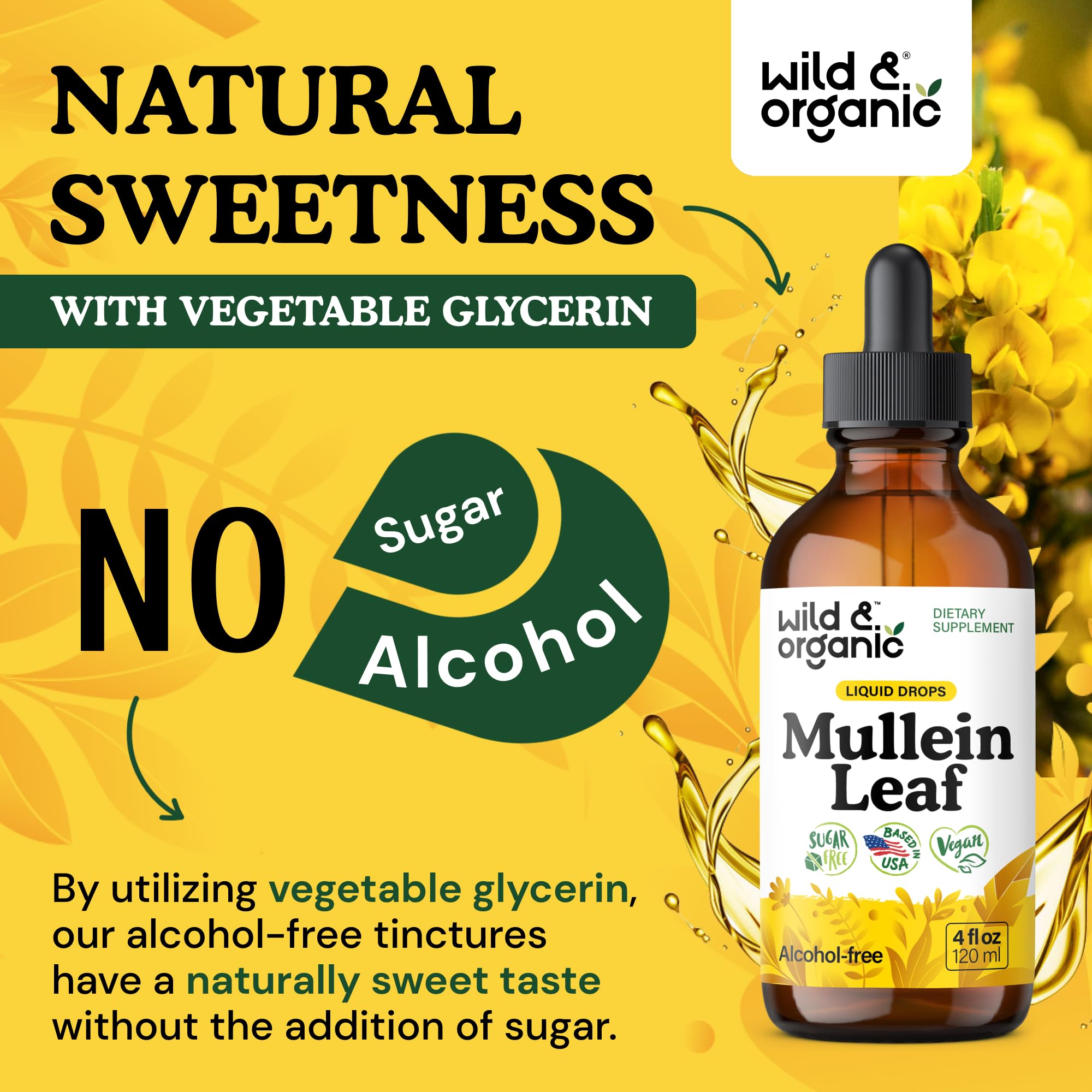 Dropping Wild & Organic Mullein Drops into hot water for daily use