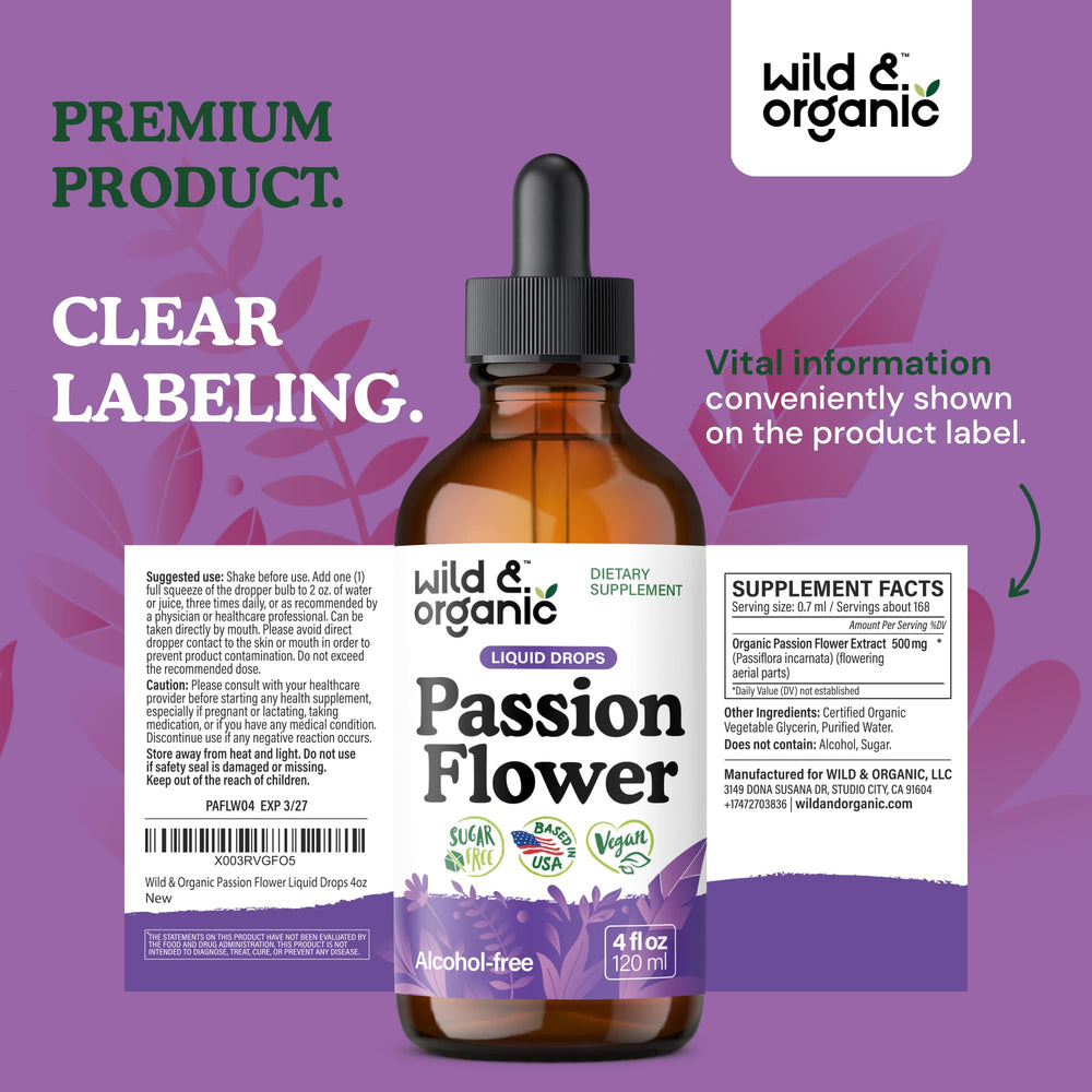 Wild & Organic Passion Flower Tincture lifestyle shot for relaxation ambience
