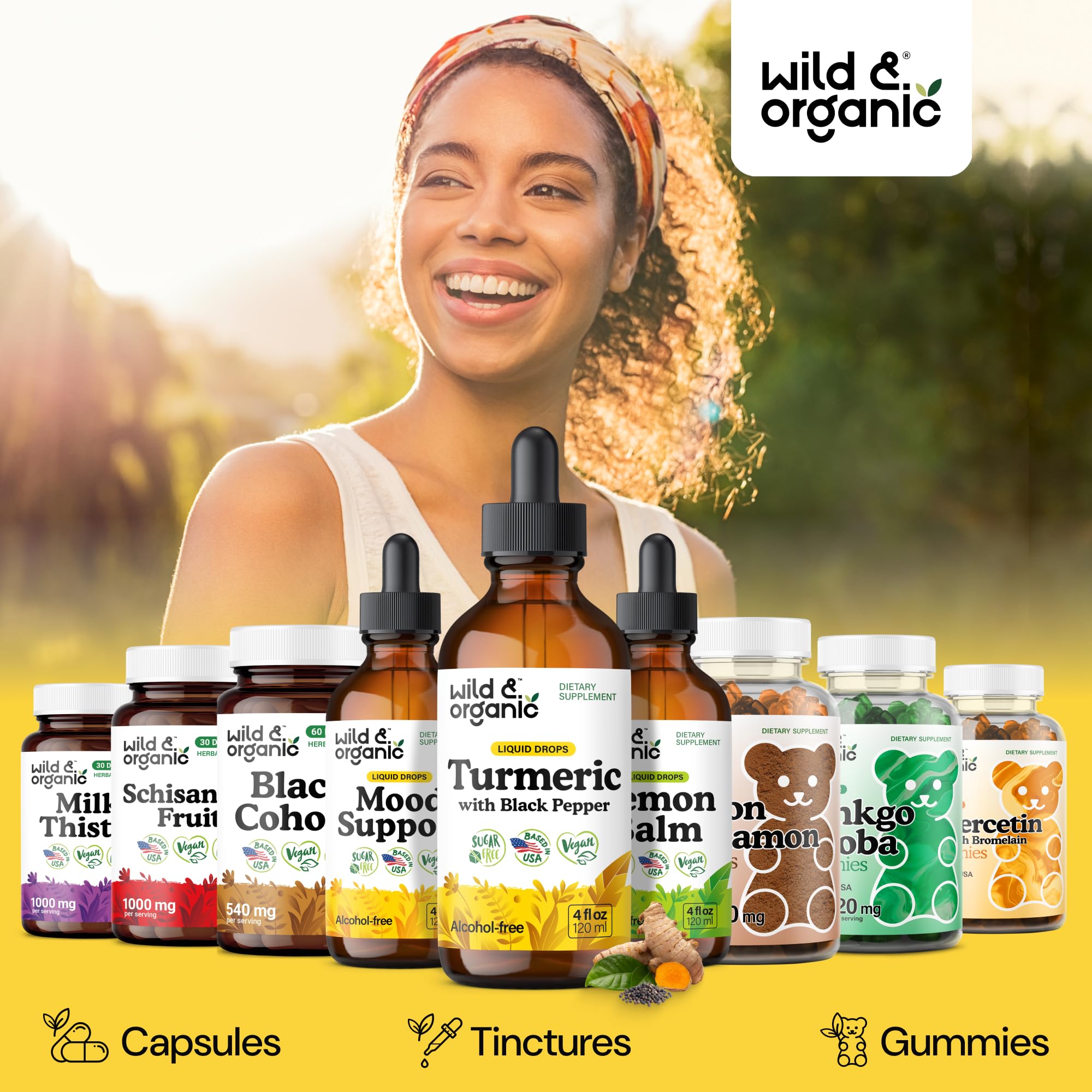 Alcohol-free glycerin base of Wild & Organic Turmeric Drops.
