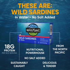 Close-up of Wild Planet sardines showing meaty texture and quality.
