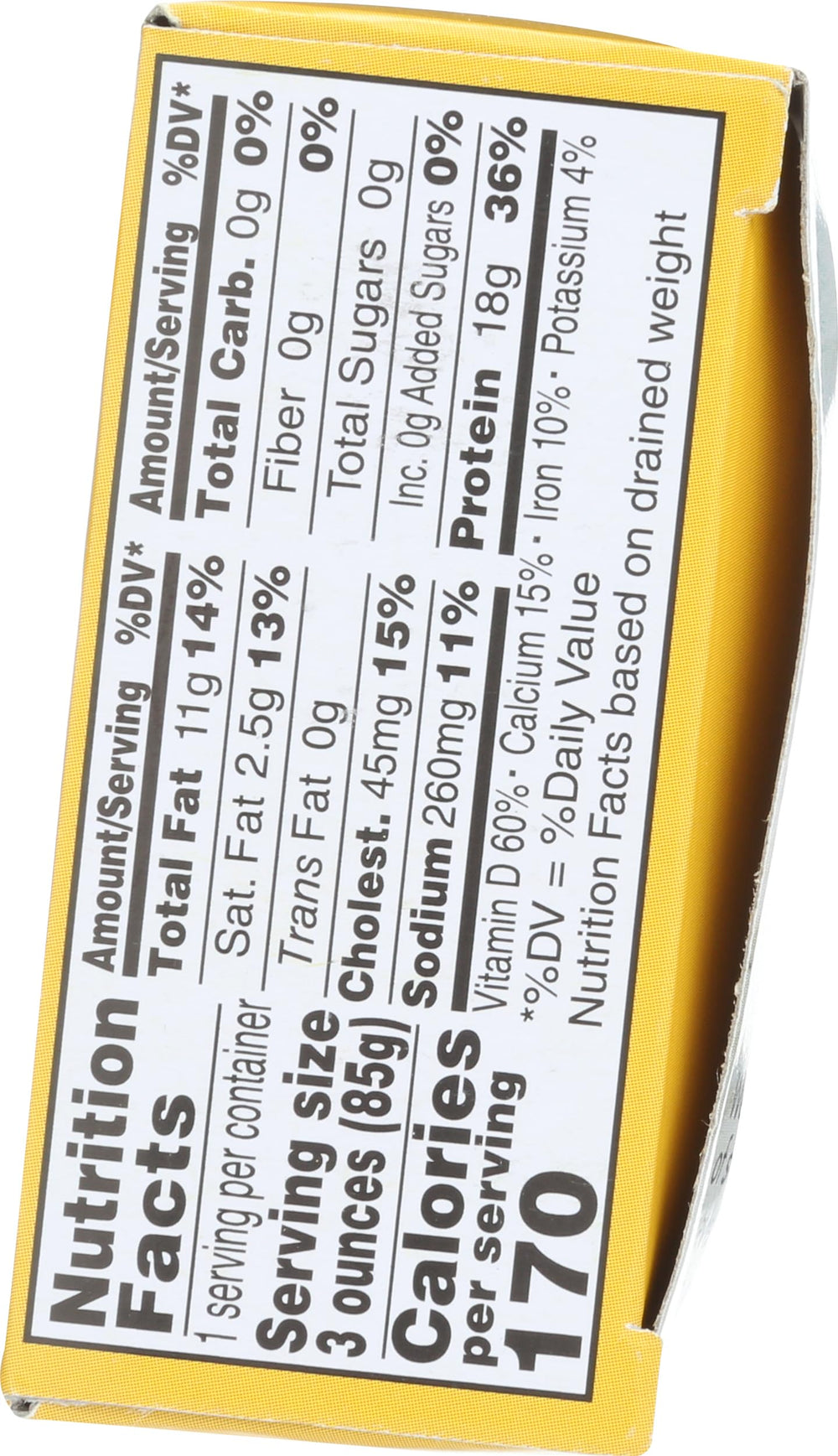Wild Planet sardines with lemon, bright citrus notes.