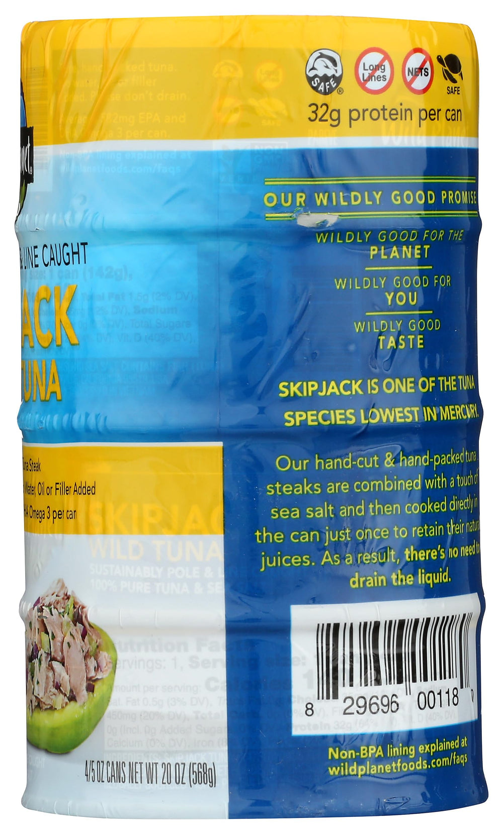 Wild Planet Skipjack Tuna packaging front, easy to spot.