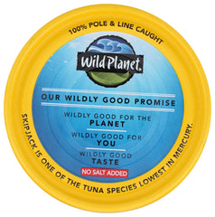 Wild Planet Skipjack Tuna Mercury Tested badge signals third-party quality checks.