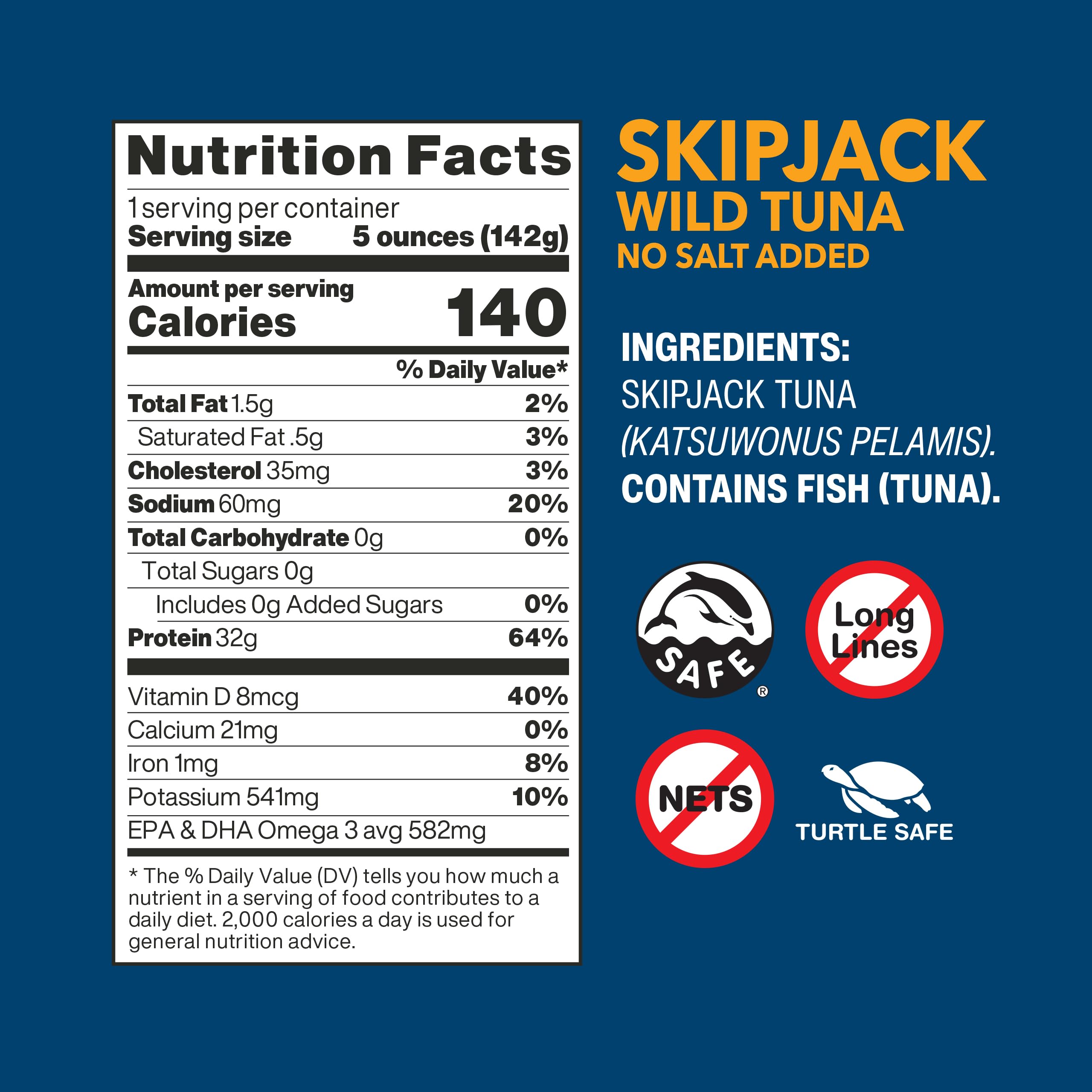 Wild Planet no-salt-added tuna can, ideal for light seasoning and versatile meals.