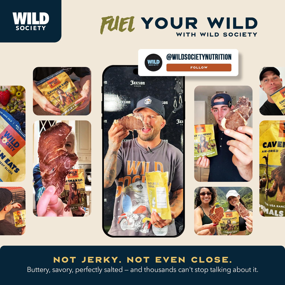 Wild Society Caveman Eats no additives pack — clean snack for carnivore diets