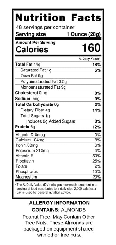 Wild Soil Terra Preta almonds on shelf highlighting premium nutrition